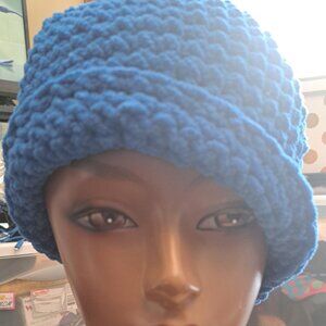 Handmade Royal Blue Hat One Size